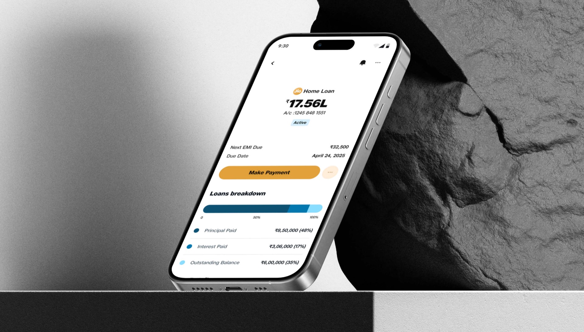 JioFinance home-loan product interface