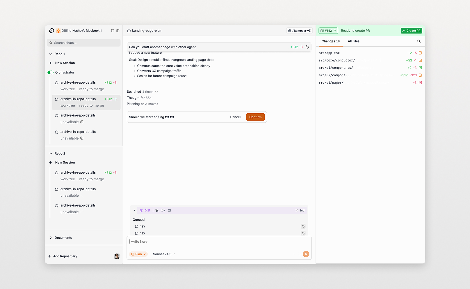 Omnara desktop plan and confirmation flow