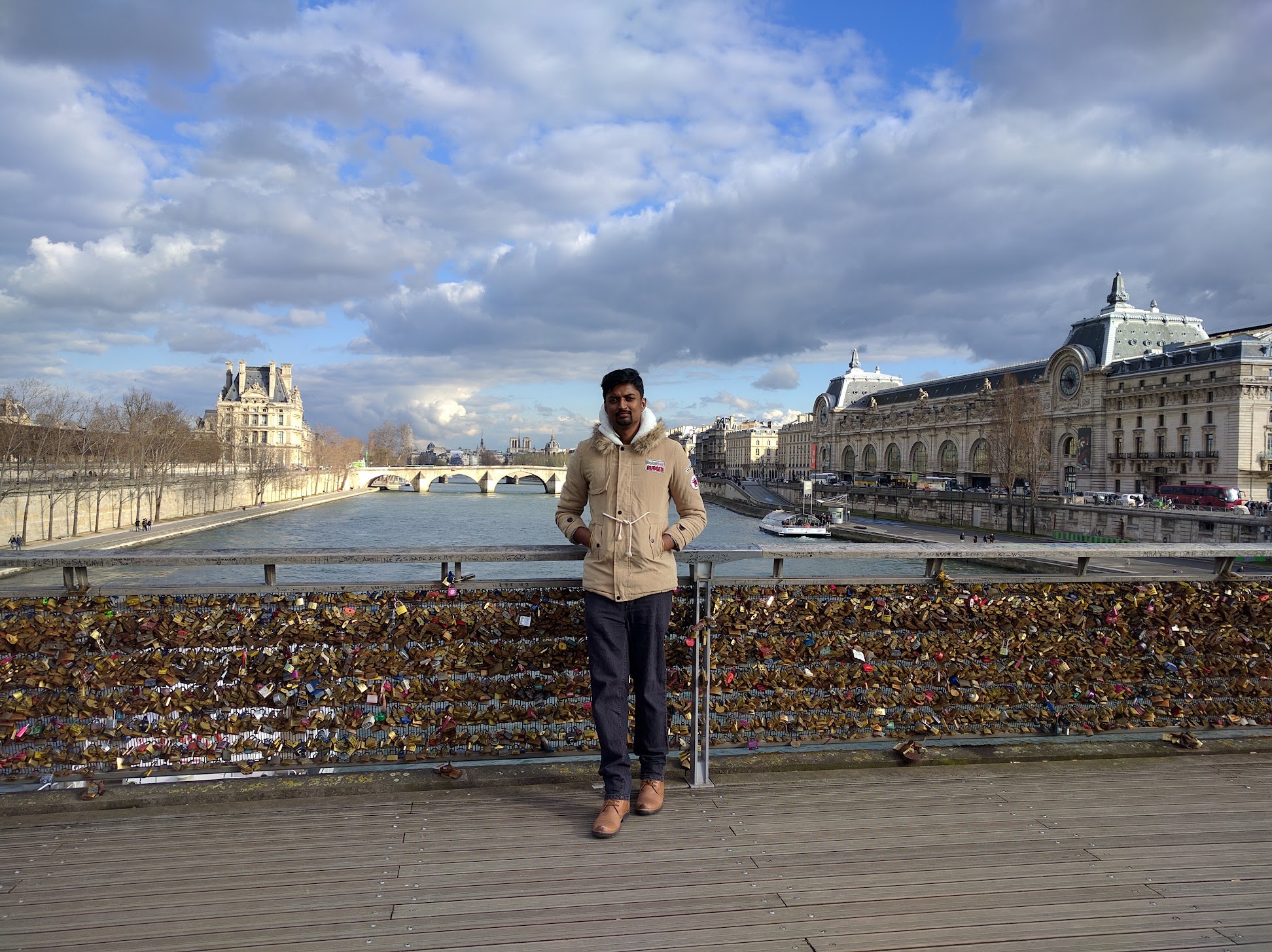 Vasanth overlooking the Seine in Paris